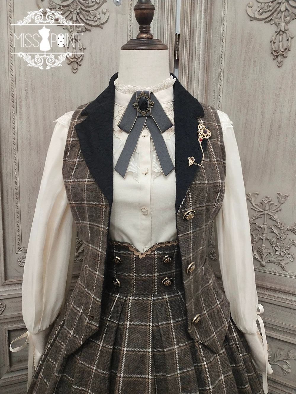 (BFM)Miss Point~Rose~Elegant Lolita Pliad Print Vest Customized 32510:385556