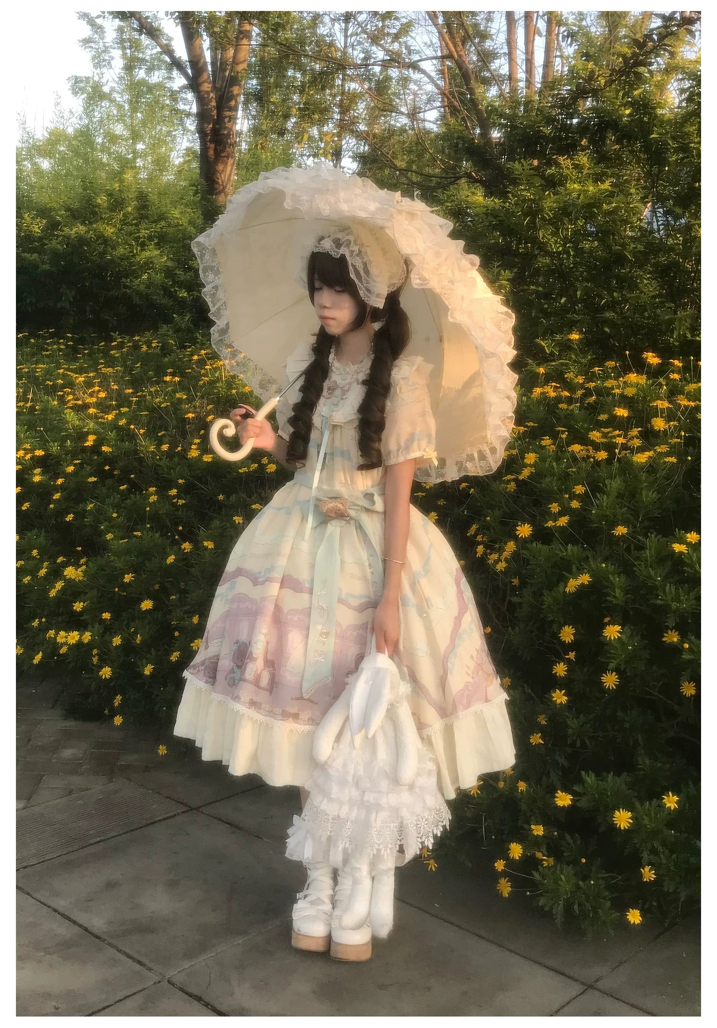 Brown Dollhouse SP - Kawaii Lolita Dollhouse Printed OP Dress with Embroidery 45551:855820