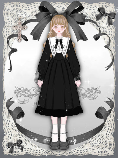 Hard Candy~Plus Size Gothic Lolita Dark Themed Vintage Winter Lolita Dress XL Dress 