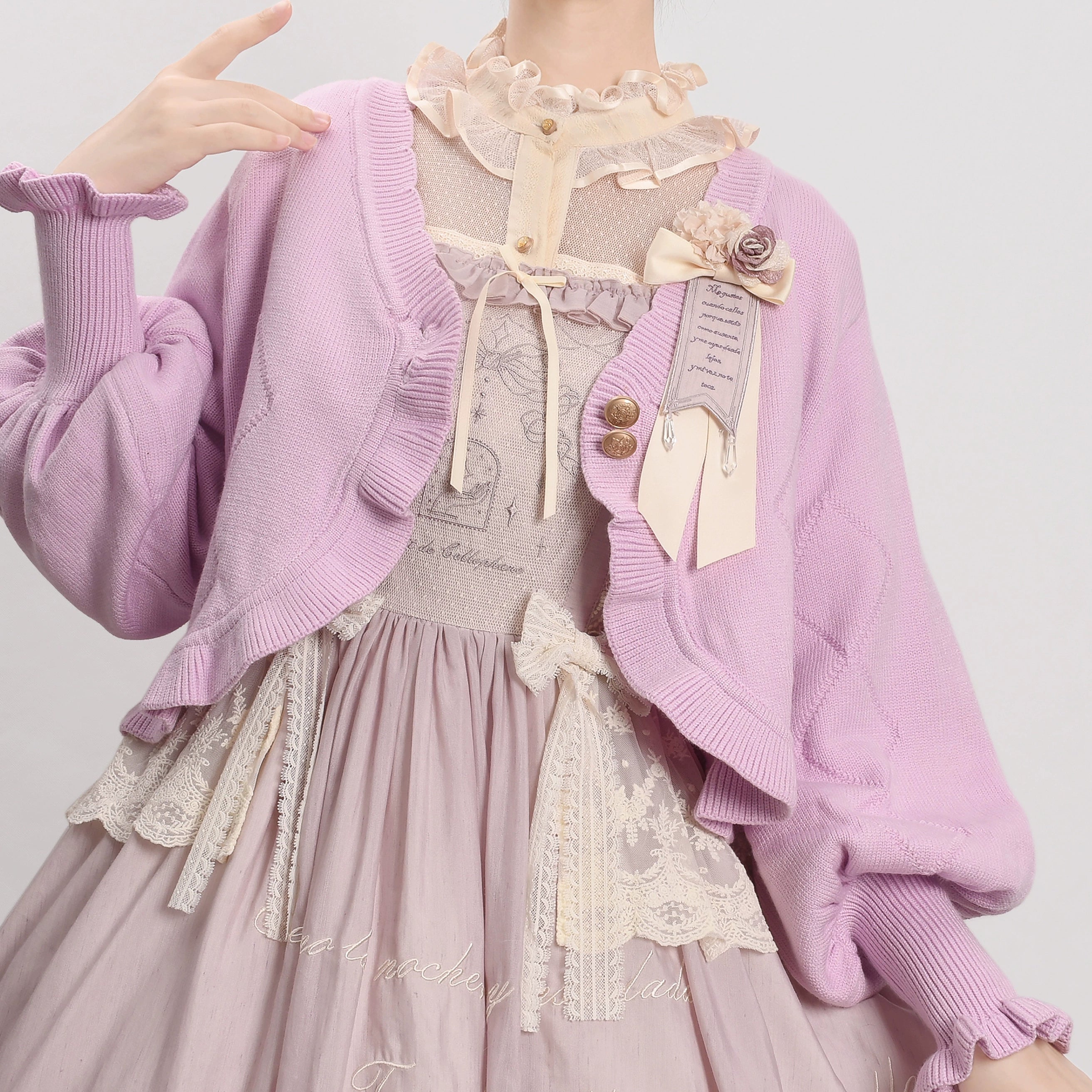 MIST - Cookie - Vintage Lolita Cardigan Short Sweater Multicolors