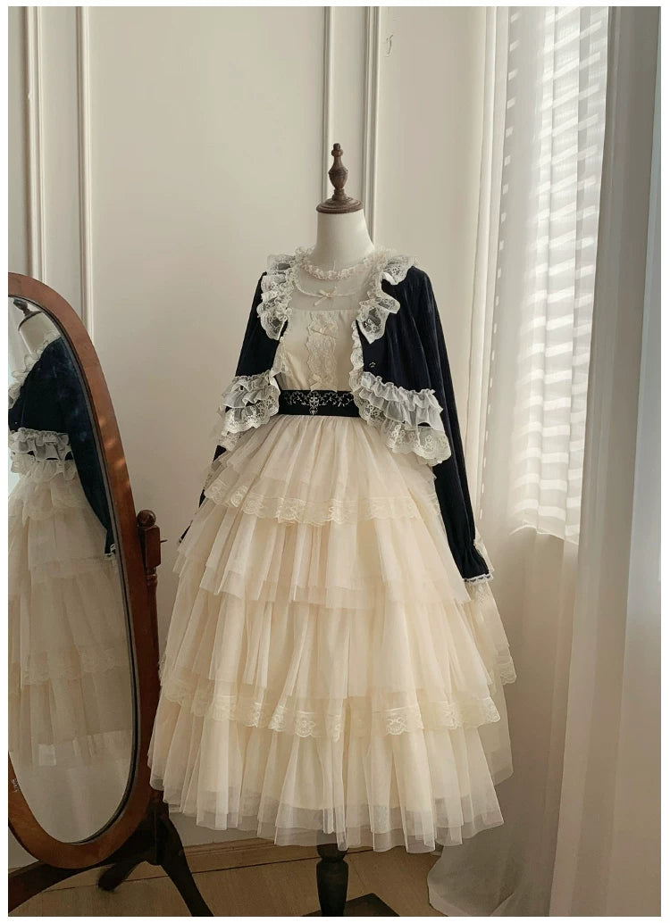 Bloom Period - Elegant Lolita Bolero, Layered Lace Ruffles 44623:817278