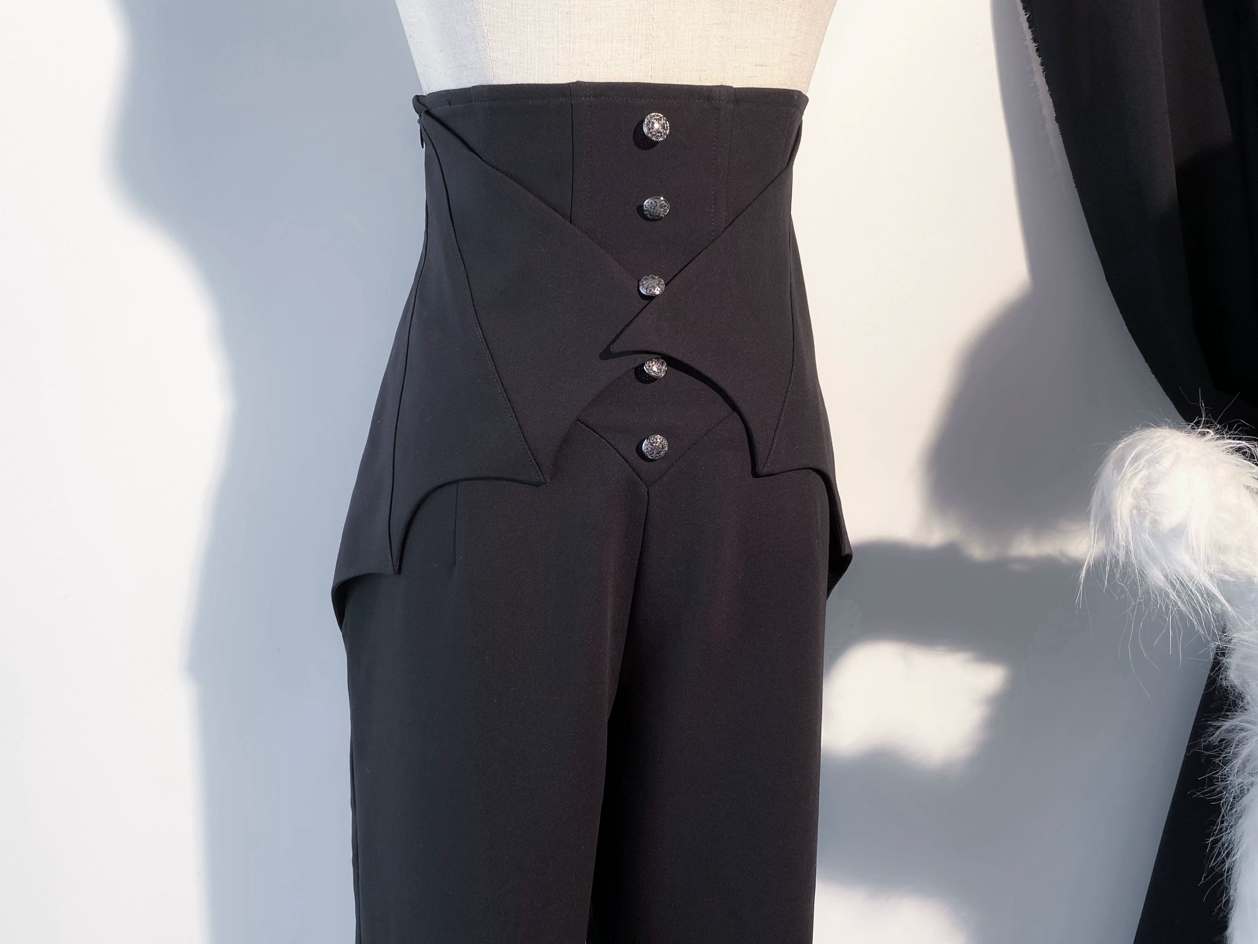 Earl of Drooping Wings - Ouji Lolita Flared Pants, Batwing Decoration 44550:812545