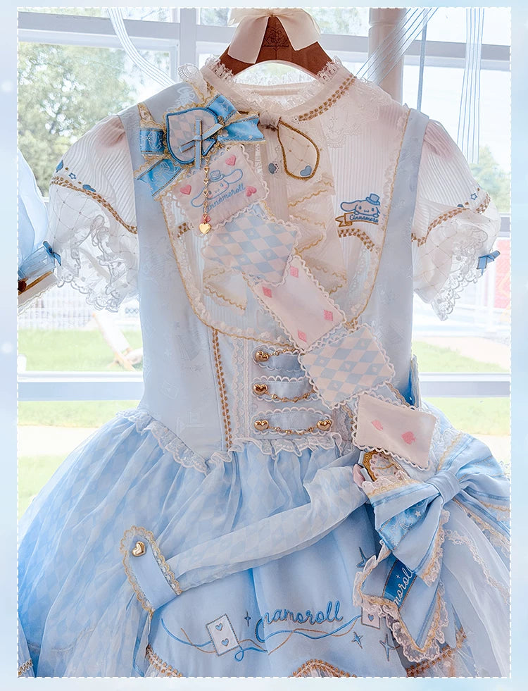 Cinnamoroll Magician - IP Collaboration Sweet Lolita Dress Set, Cinnamoroll Prints 45993:871367