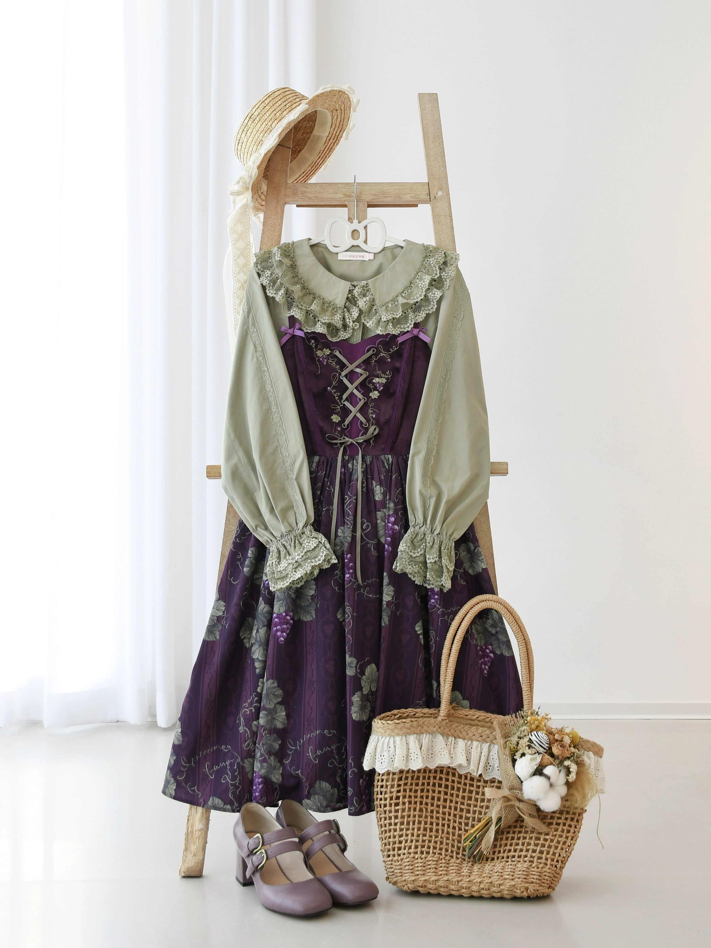 MIST - Hyde Garden - Daily Lolita Shirt Cotton Blouse Long Sleeves 35152:482874