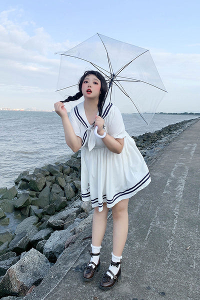 Niu Niu~Plus size Navy Sailor Lolita Swimsuit   