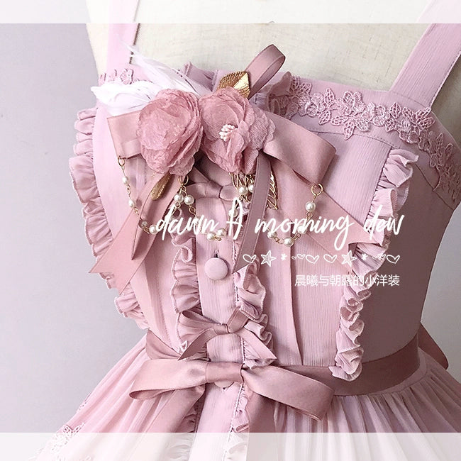 Dawn And Morning~Rozen Maiden Accessories Lolita BNT Choker Cuffs brooch flower rose pink 