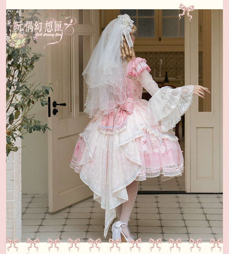 YingLuoFu - Doll Fantasy Box - Sweet Lolita JSK Dress & Tulle Blouse Set 44261:801497
