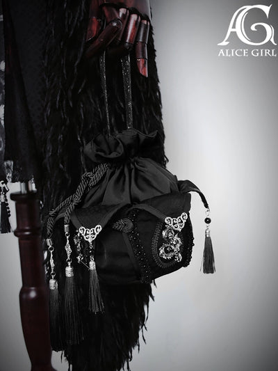 Alice Girl~Bony Dragon~Chinese Style Lolita Lotus Handbag Black  