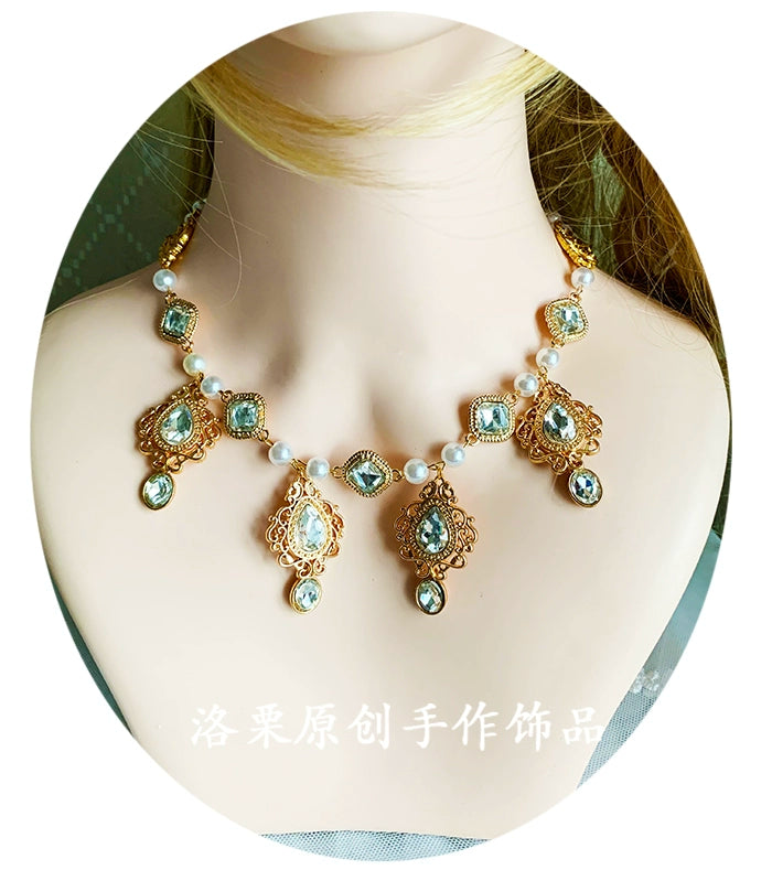 Luo Li~Wedding Lolita Necklace Multi-layer Pearl Pendant   