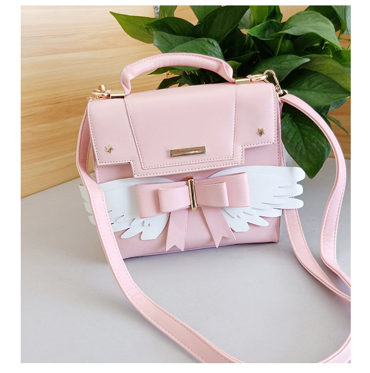 Prime Sister - Sweet Lolita Shoulder Bag Wings Bow Design High Capacity Bag