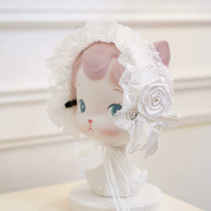 Mengfuzi~Old School Lolita Headdress Lovely Lolita BNT and Accessories Batch 6 White Hairband Only