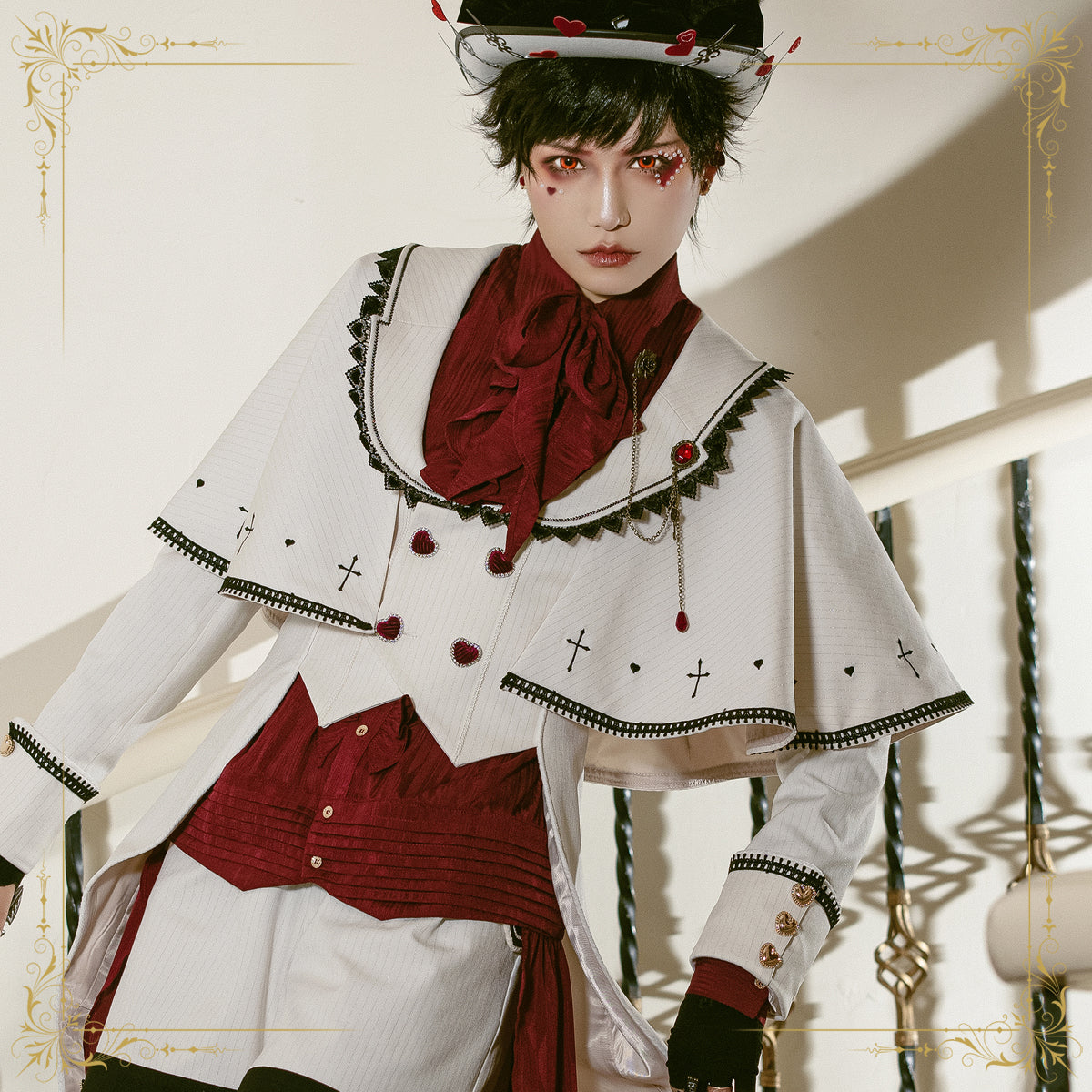 Immortal Thorn~Ouji Lolita Handsome White Prince Wind Coat   