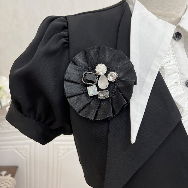 Designer's Gift~Shard Gem~Gothic Lolita Skirt Set with Sleeveless Shirt & Short Jacket