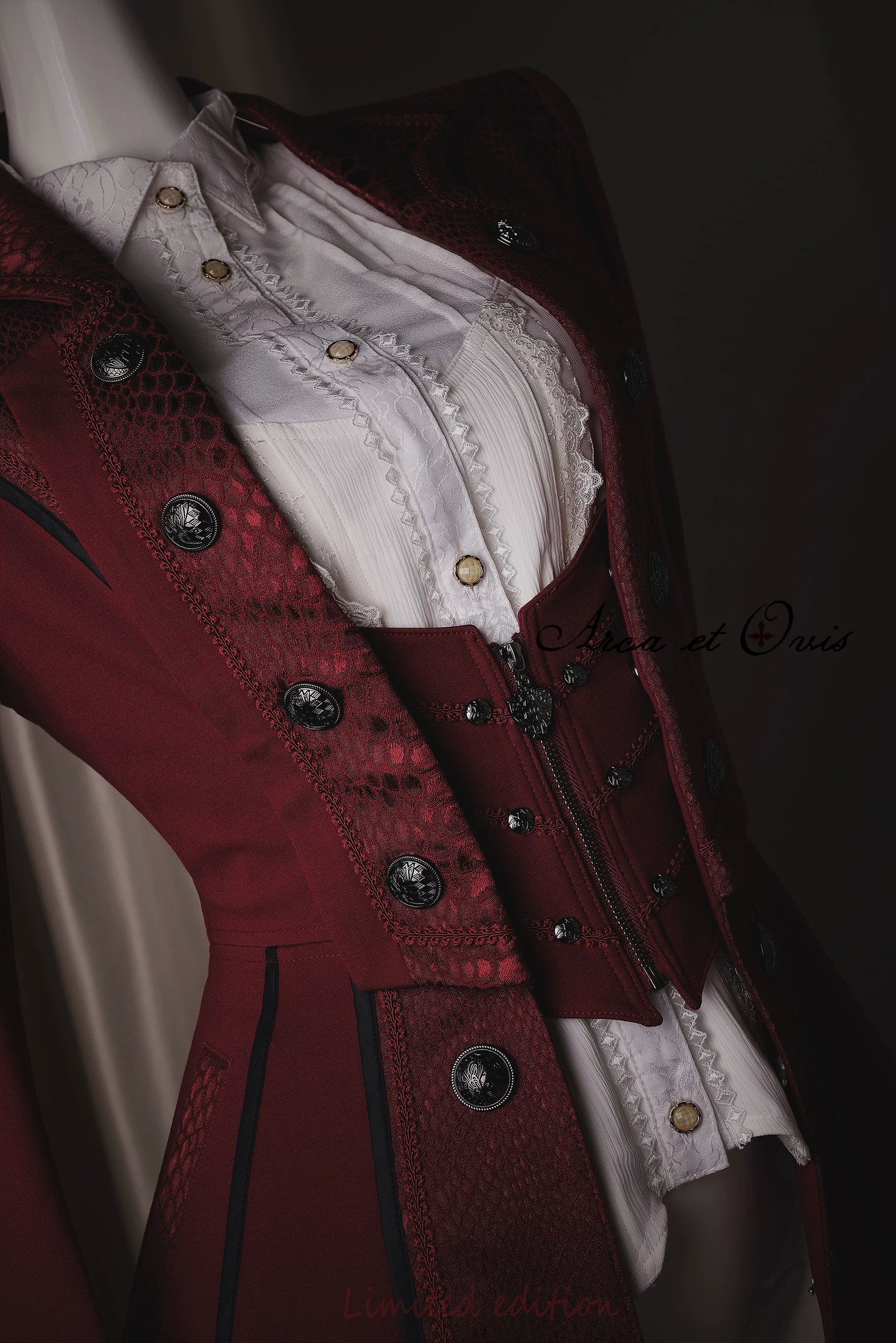 Bat Wing - Embroidery Ouji Lolita Coat, Detachable Front Panels 44433:808153