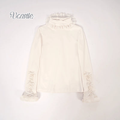 (Buy for me) Vcastle~Sweet Lolita High-neck Long Sleeve Sweater S white 