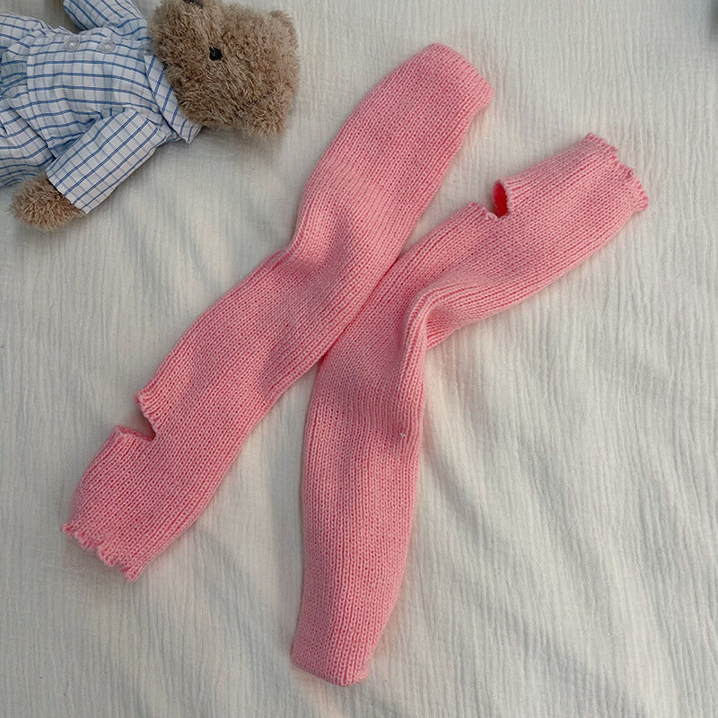 WAGUIR - Fashionable Lolita Solid Color Leg Warmer Multicolors One Size pink