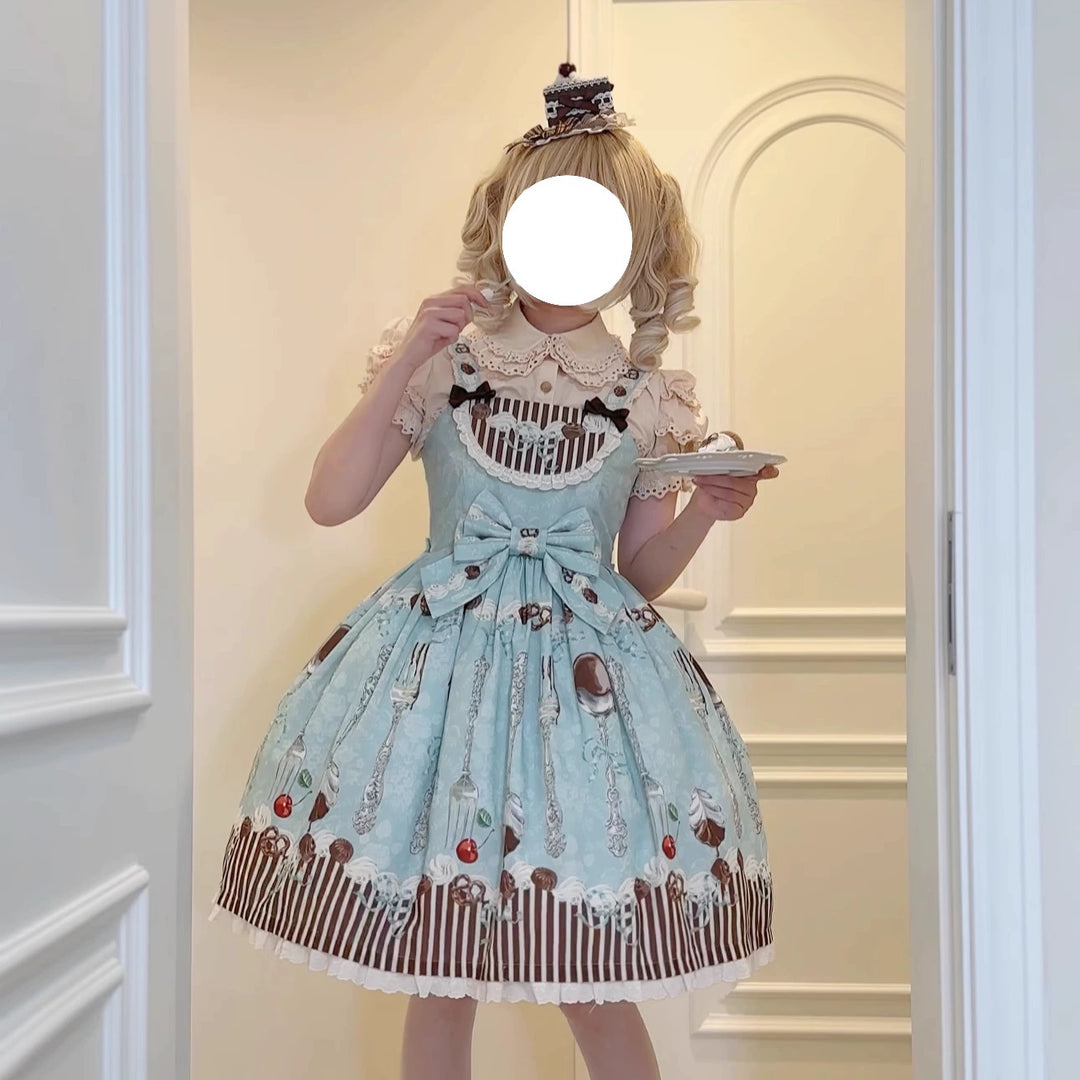 Sweet Dream Sheep~Sweet Dessert~Green Lolita Jumper Dress Lolita Headwear   