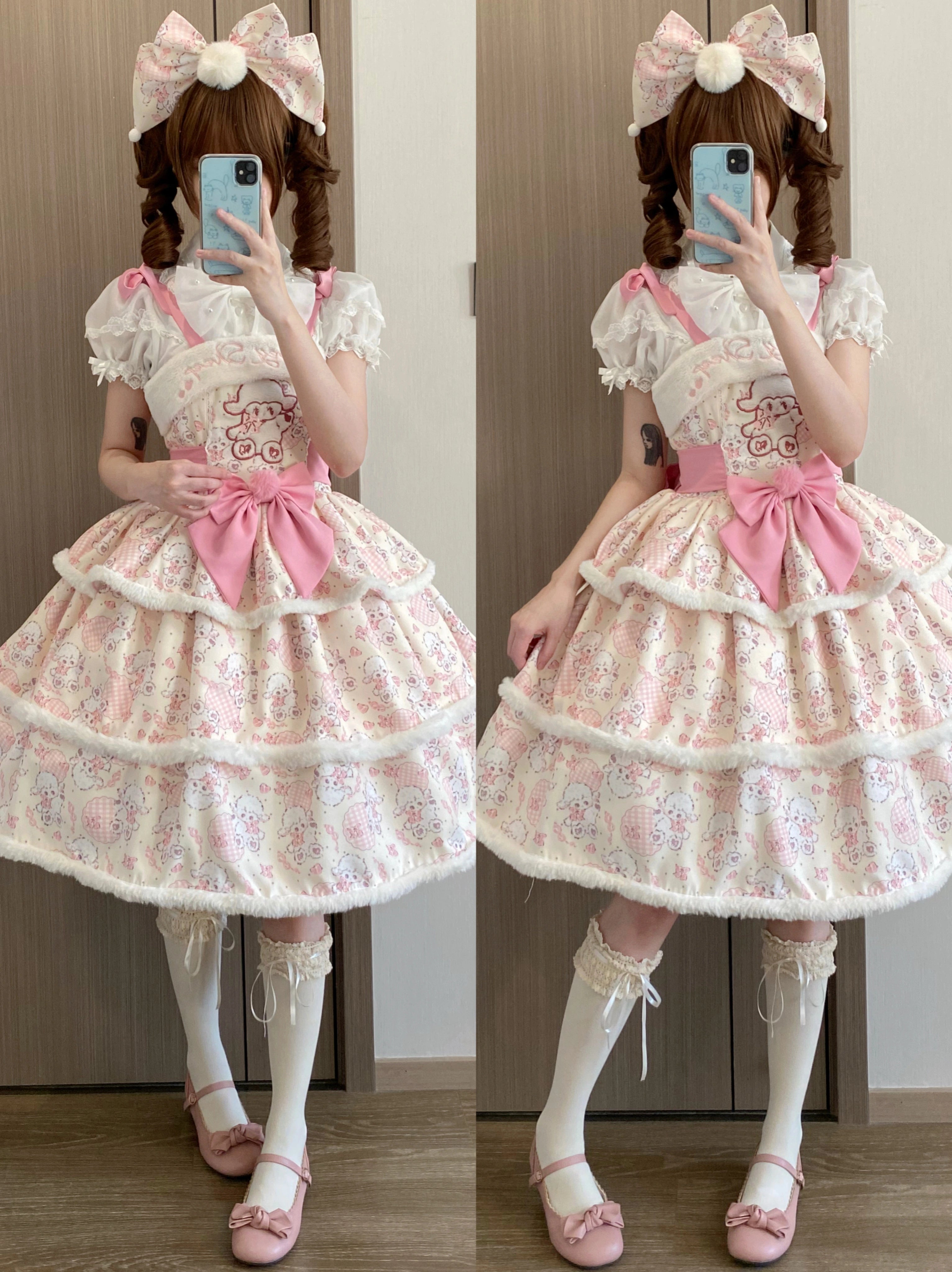 Suiyi - Whimsy Lamb - Pluff Kawaii Lolita JSK, Lamb Print and Embroidery 44266:801577