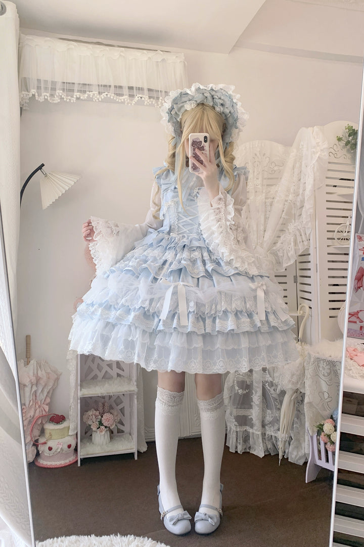 Little Butter~Talia~Sweet Lolita Jumper Dress Set Lolita OP Dress   