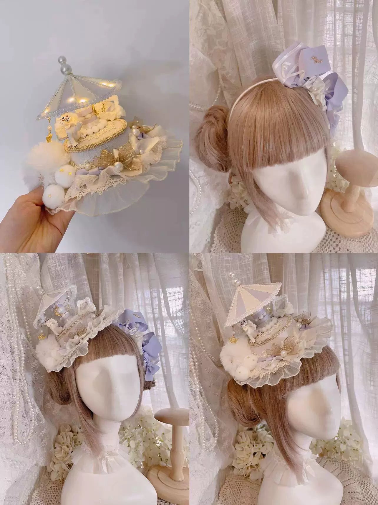 Cat Box - Night Party - Kawaii Lolita Small Top Hat KC Headdress