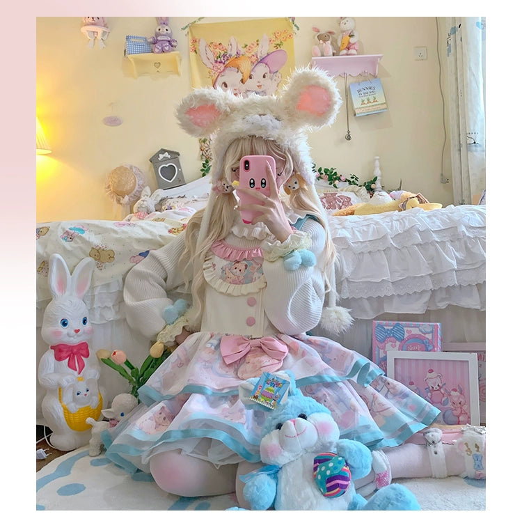 Mewroco~Sweet Lolita Dress Suit Salopette and Hoodied OP 41298:690568