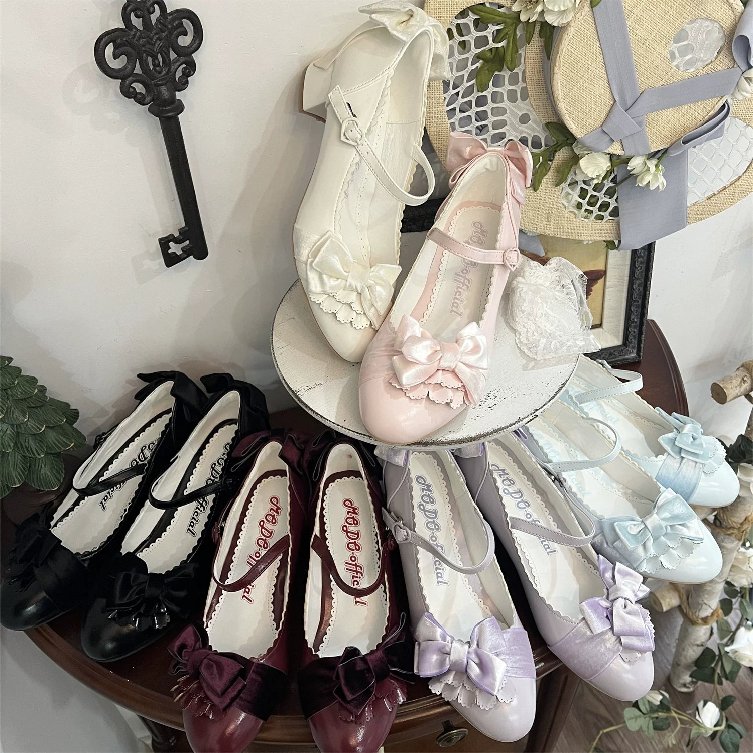 Doll's Ball - Classic Lolita Shoes, Mid Horseshoe Heel 44570:813606