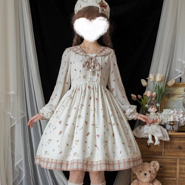 Miss Point~Sweet Lolita OP Cute Lolita Dress With Sailor Collar   