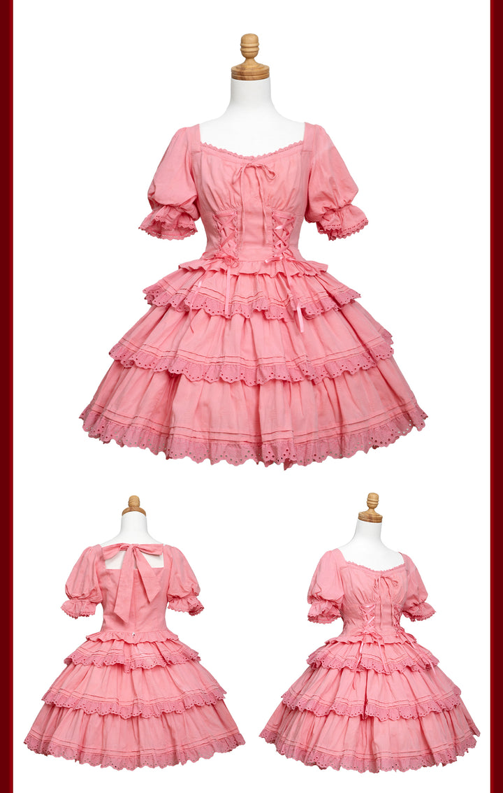 MEEKWIND~Miss Flora~Cotton Sweet Lolita Dress Set Doll-like OP and JSK