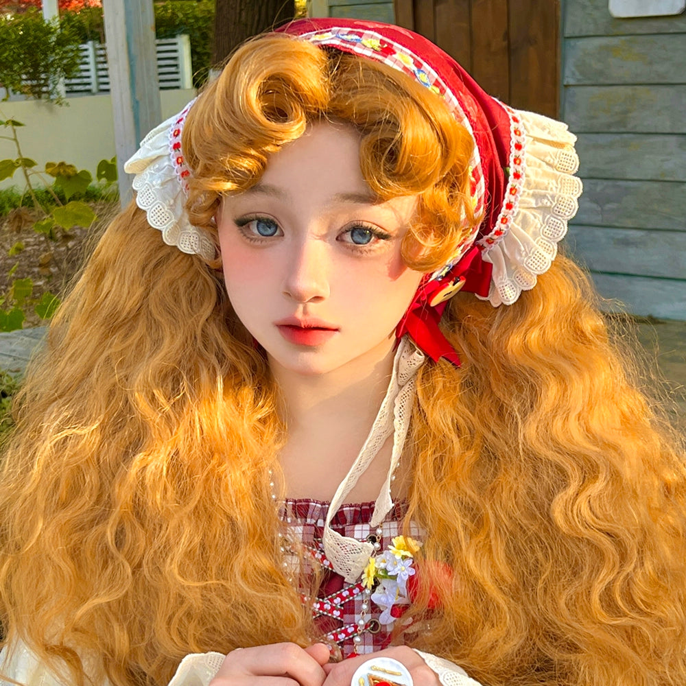 Mabuxi - Princess Diary - Golden Brown Lolita Wig Sheep Curls Long Romantic Wig