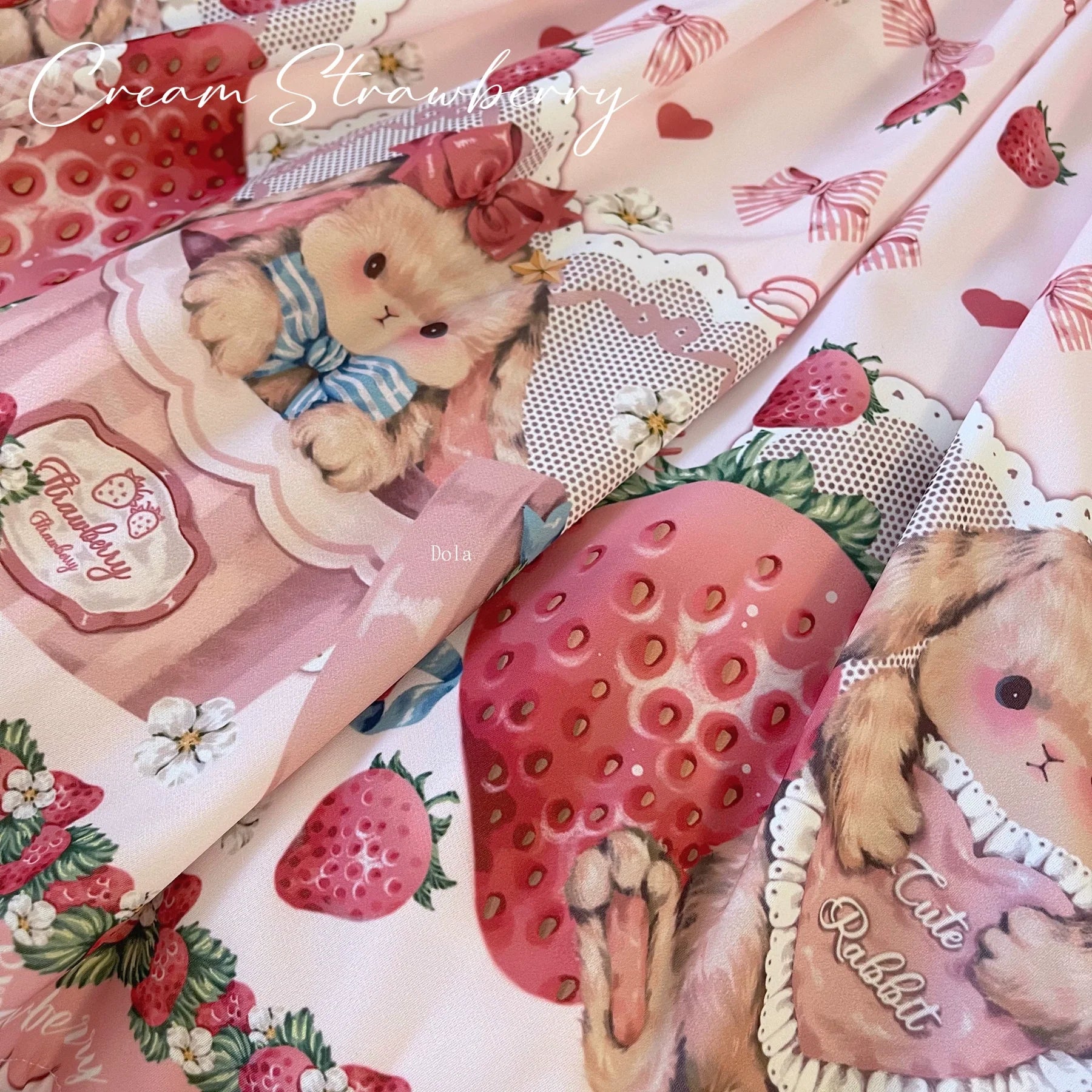 Polaris Lolita - Rabbit Berry Gift Box - Sweet Pink Lolita JSK Dress, Bunny & Straberry Print 44382:806013