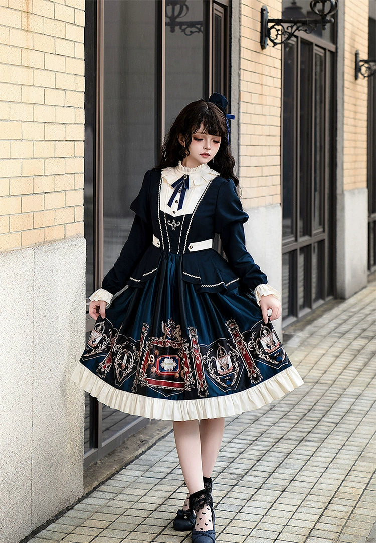 ZhiJinYuan~Chocolate Academy~Elegant Preppy style Lolita OP Dress   