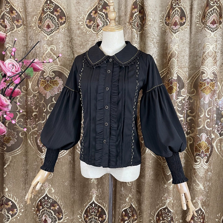 DMFS Lolita~Classic Lolita Blouse Mutton Sleeves Lolita Shirt