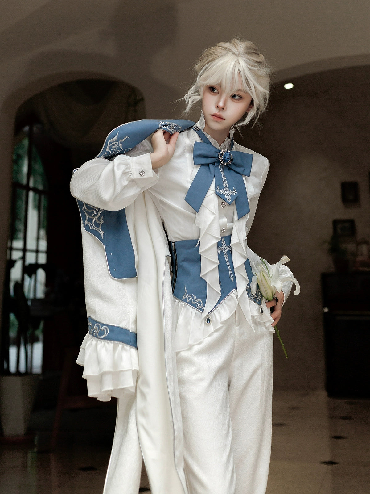 Your Princess - Lunar Paladin - Embroidered Ouji Lolita Tailcoat Set