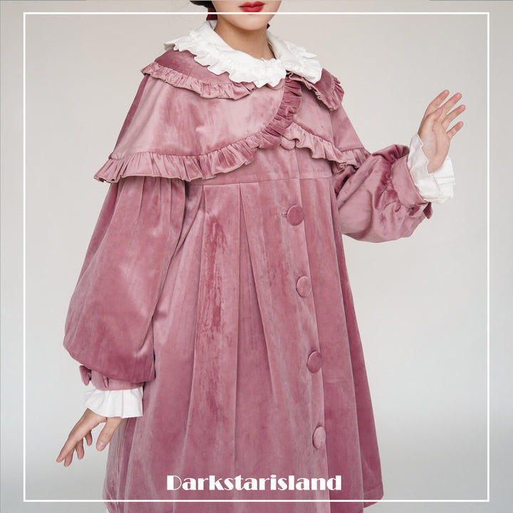 Dark Star Island~Winter Lolita Cape Velvet Antique Lolita Coat   