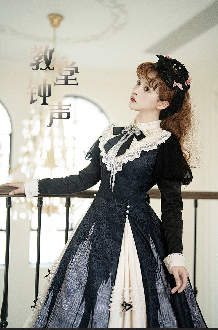 Letters from Unknown Star~Church Bell~Elegant Lolita OP Dress Long Sleeve Spring Autumn   