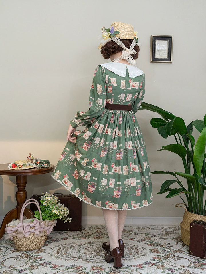 (Buyforme)Miss Point~Forest Lolita Lantern Sleeve OP Casual Dress