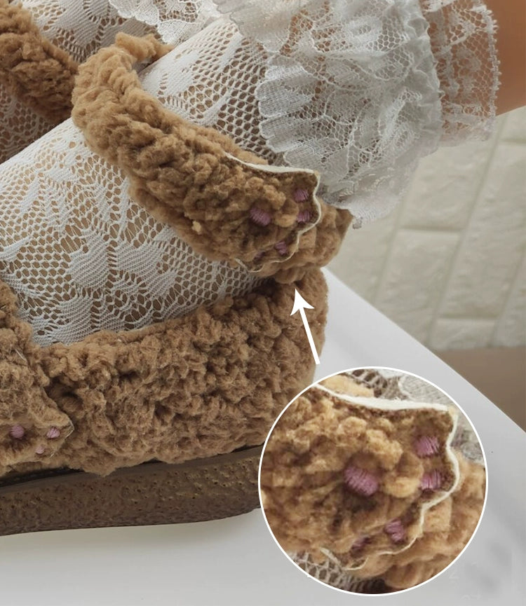 Fairy Godmother~Cute Plush Warm Round Toe Lolita Soft Sole Shoes 32690:404120