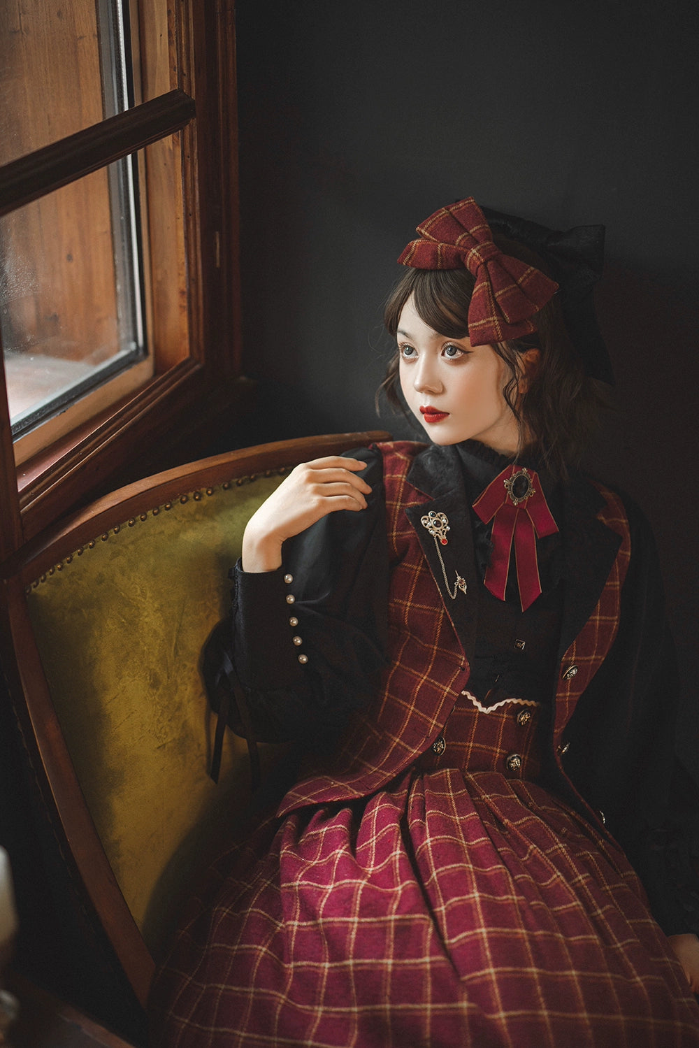(BFM)Miss Point~Rose~Elegant Lolita Pliad Print Vest Customized 32510:385534