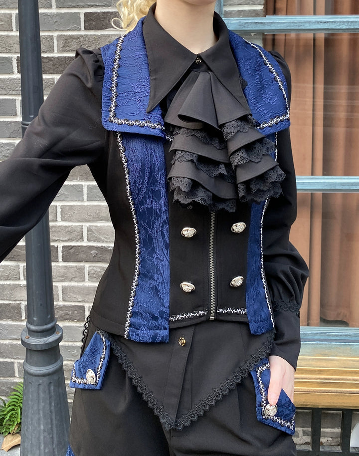 (BFM)Little Dipper~Oath of Chapter~Ouji Lolita Vest Prince Style Shorts Multicolors S black and blue color vest 