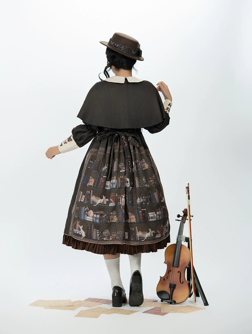 Miss Point - German Bookshelf - Classic Lolita OP Dress & Detachble Cape 44023:792399