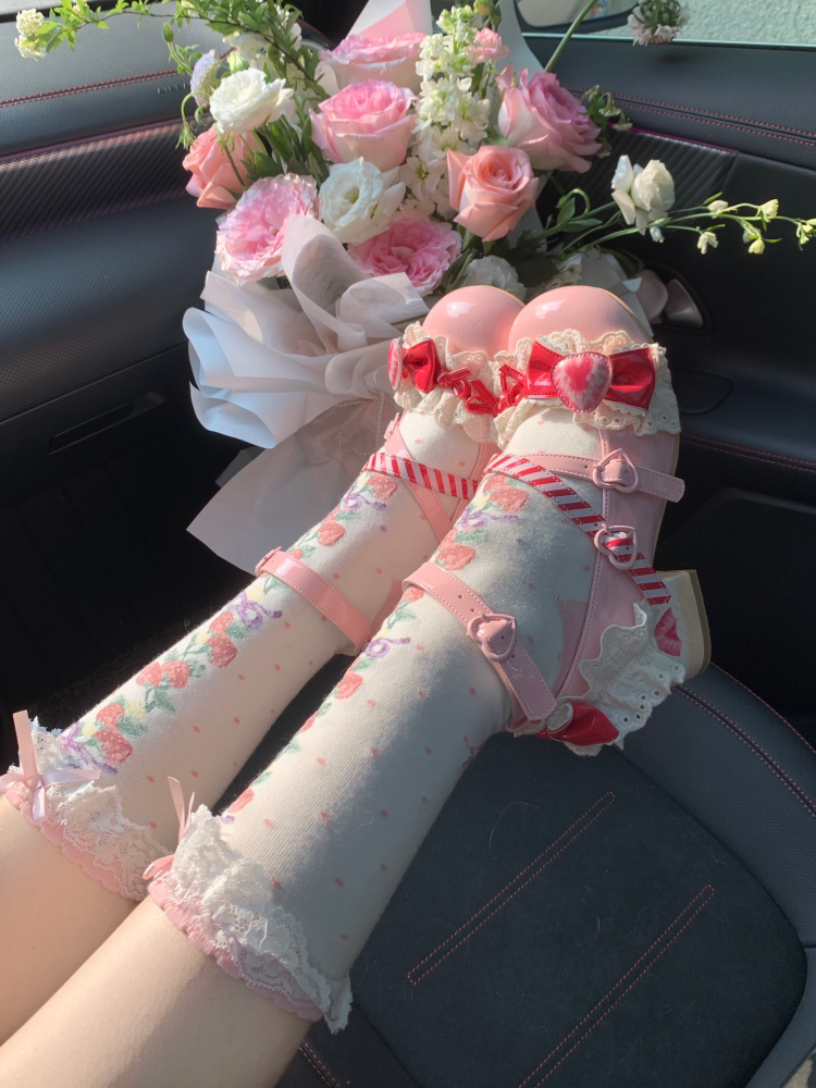 Strawberry Limited - Sweet Lolita Mary Jane Shoes, Strawberry Print 45984:870688