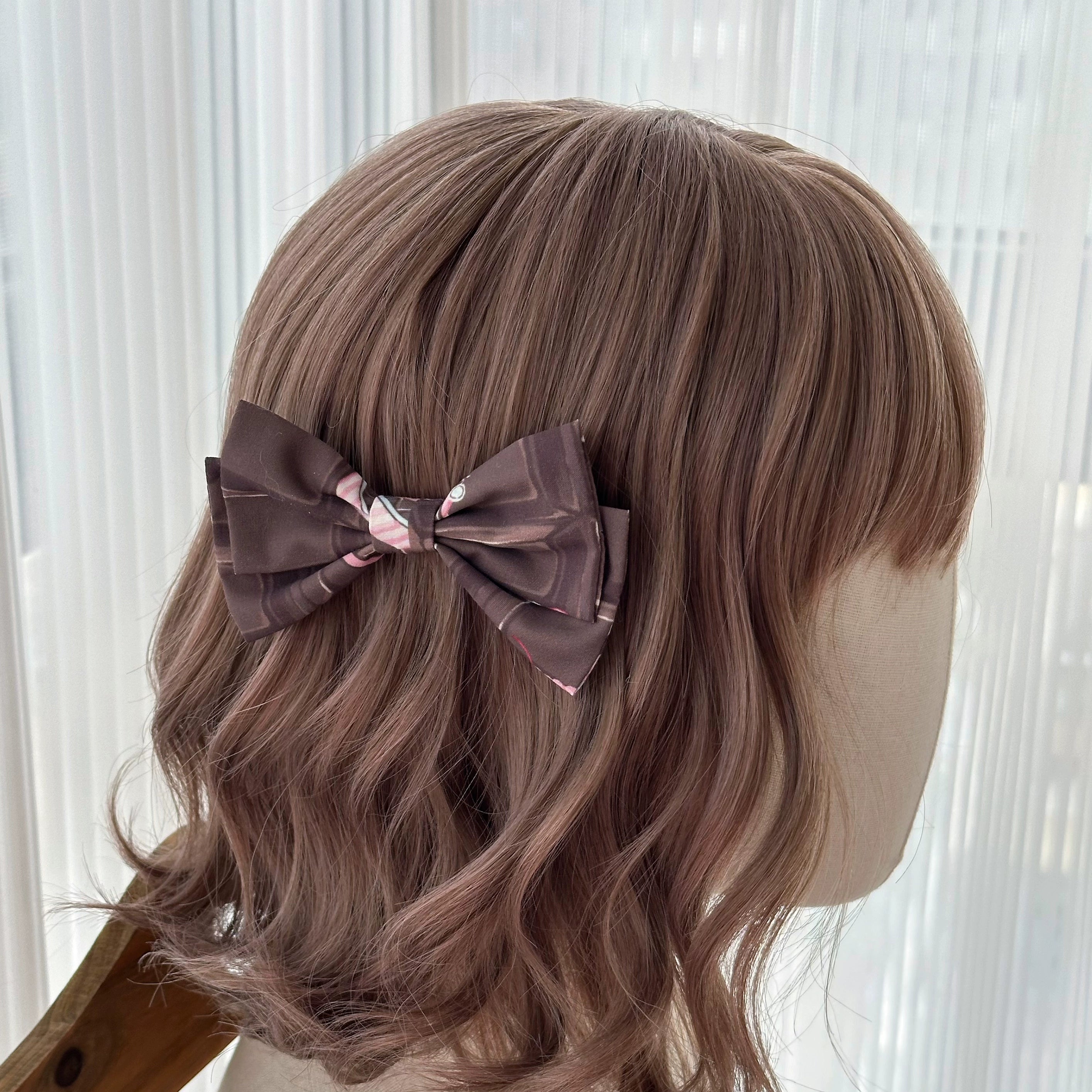 Sweet Dream Sheep - Chocolate Bear - Sweet Lolita Salopette High Waist Dress S A pair of chocolate brown side clips(One Size)