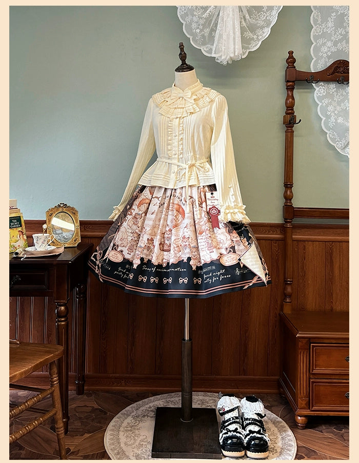 Alice Girl~Fox Band~Sweet Lolita Shirt with Bow Jabot