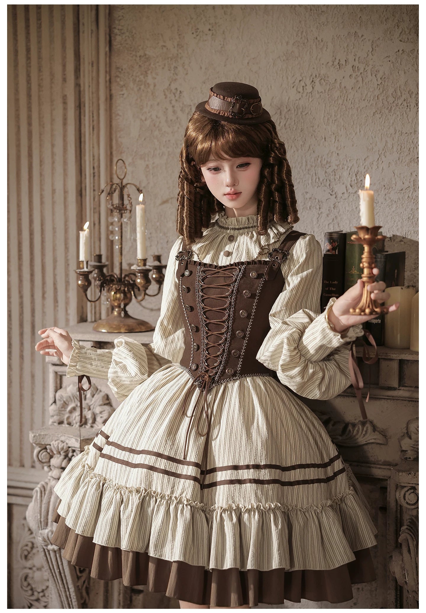 At Sunset - Fall Classic Lolita OP Dress Set, Bustier & Overlayer 45930:868525