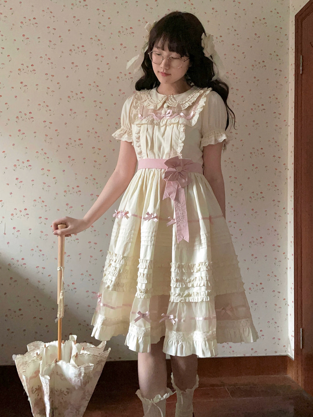 The Seventh Doll~Hazy Afternoon~Vintage Lolita OP Dress Embroidered Apron   