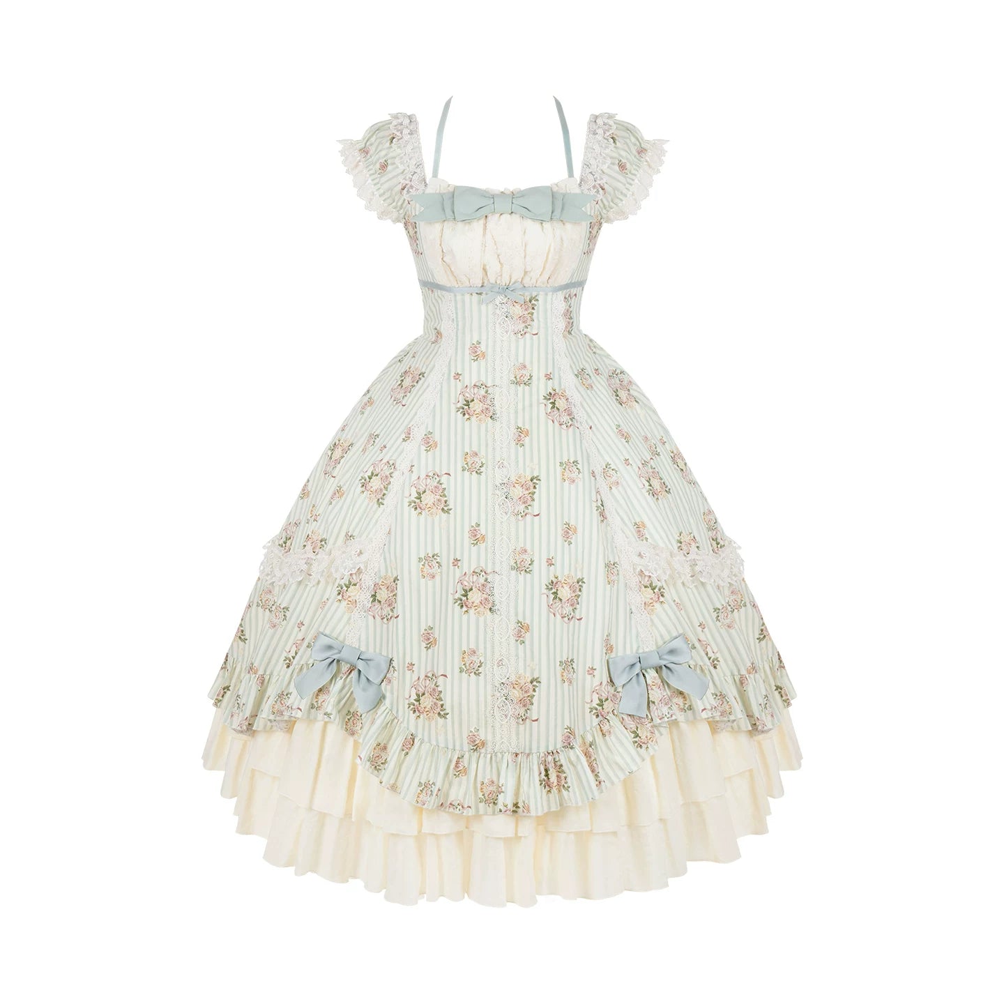Meeting Austen - Cotton Classic Lolita Rose Printed OP Dress (L M S) 45736:860017
