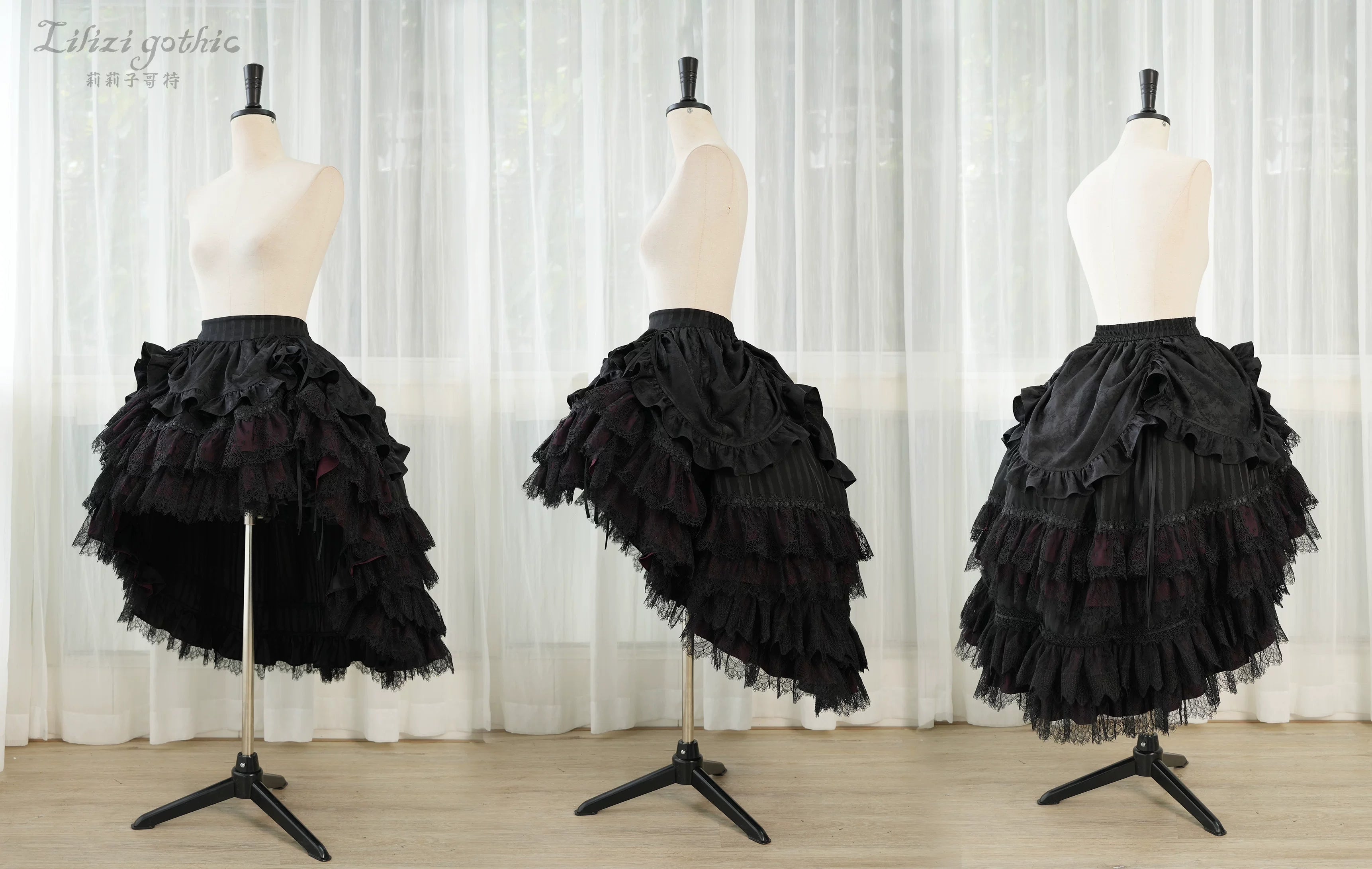Victoria's Praise - Gorgeous Gothic Lolita Blouse & High-low Hem Skirt (L M S XL XS) 44898:828058