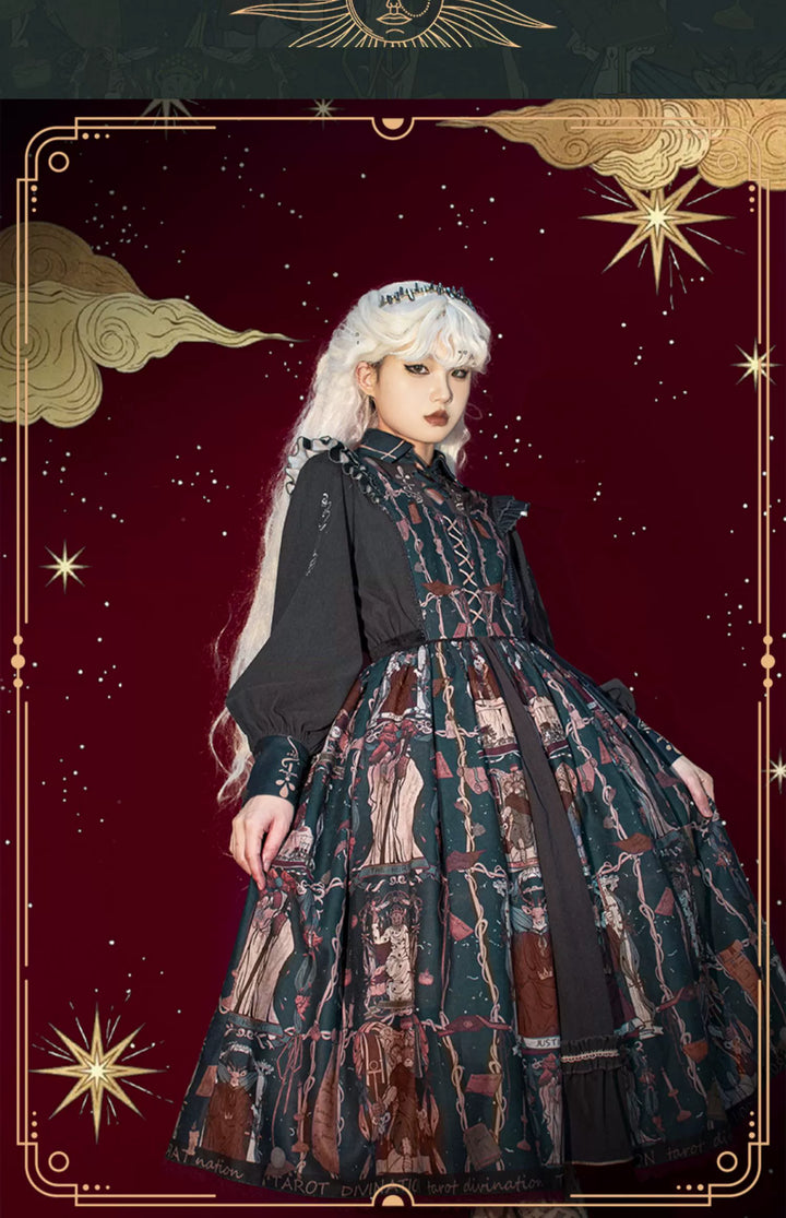 YingLuoFu~Tarot~Elegant Lolita Dress Classicl Court Style Lolita OP Salopette   