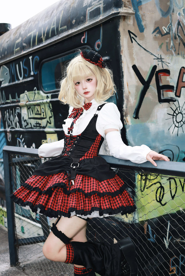 Xiaoxin~Rebel Sweetheart American College Sweet and Spicy Set Idol Lolita Dress   