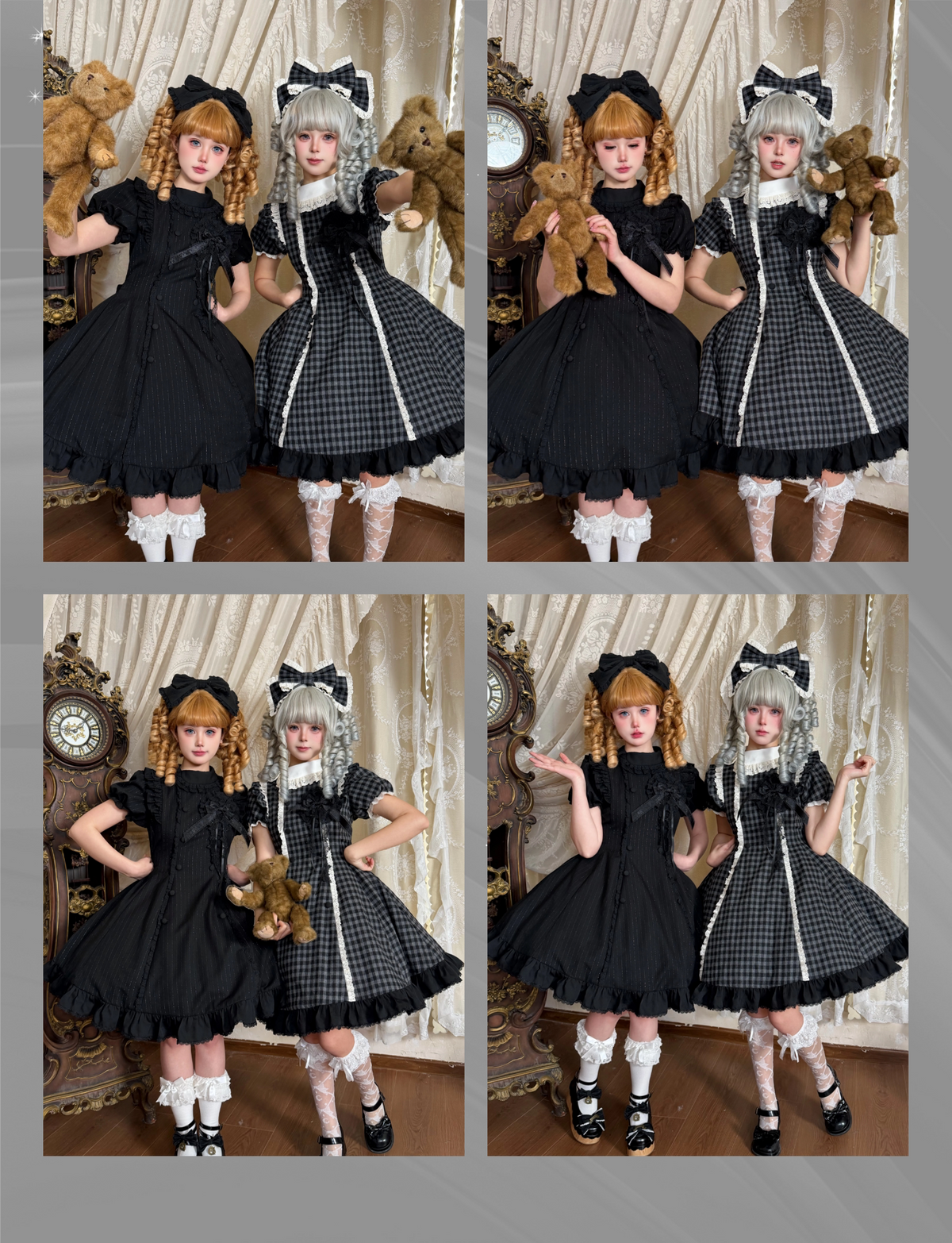 Overseas Letter - Cotton Old School Lolita OP Dress, Gingham & Stripe Patterns 45918:868169